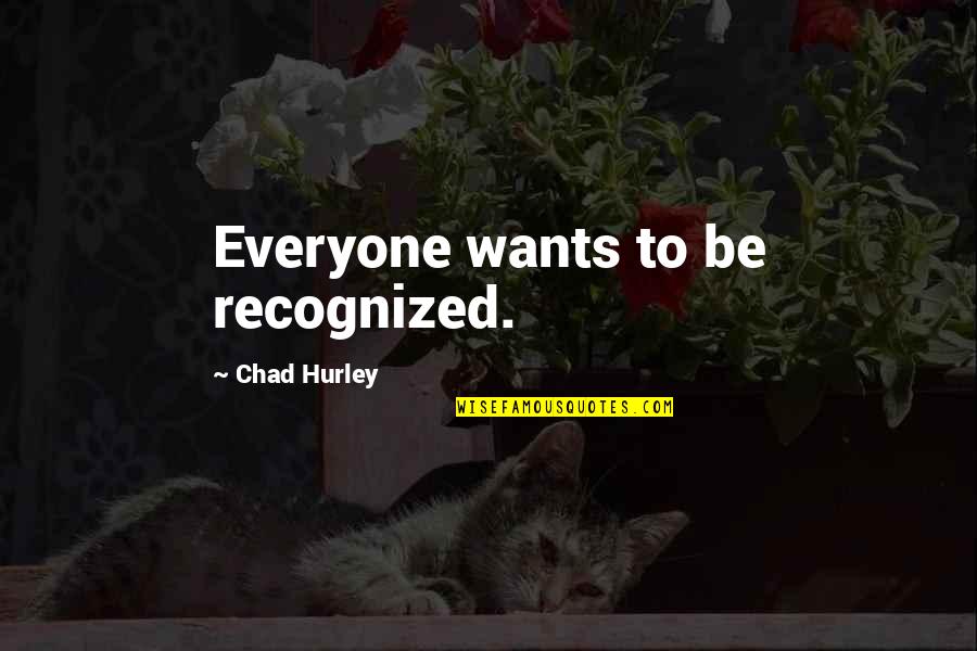 Hurley Quotes By Chad Hurley: Everyone wants to be recognized.