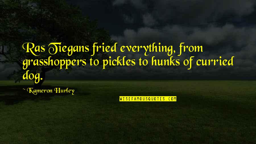 Hurley Quotes By Kameron Hurley: Ras Tiegans fried everything, from grasshoppers to pickles