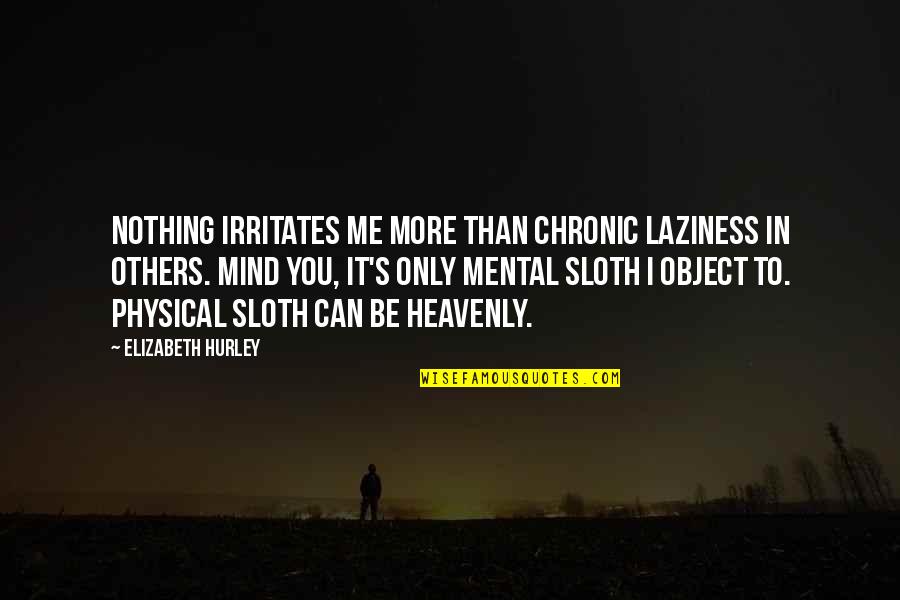 Hurley's Quotes By Elizabeth Hurley: Nothing irritates me more than chronic laziness in