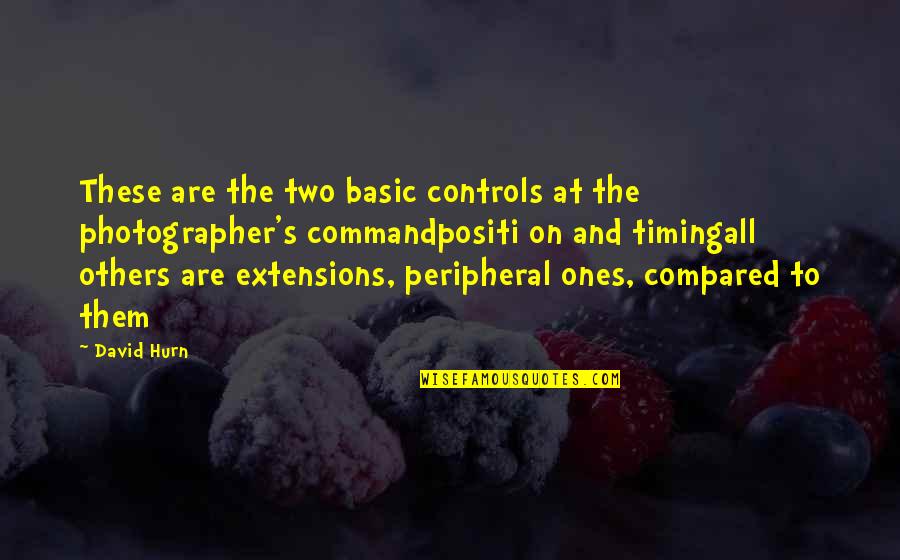Hurn Quotes By David Hurn: These are the two basic controls at the Hurn Quotes By David Hurn: These are the two basic controls at the