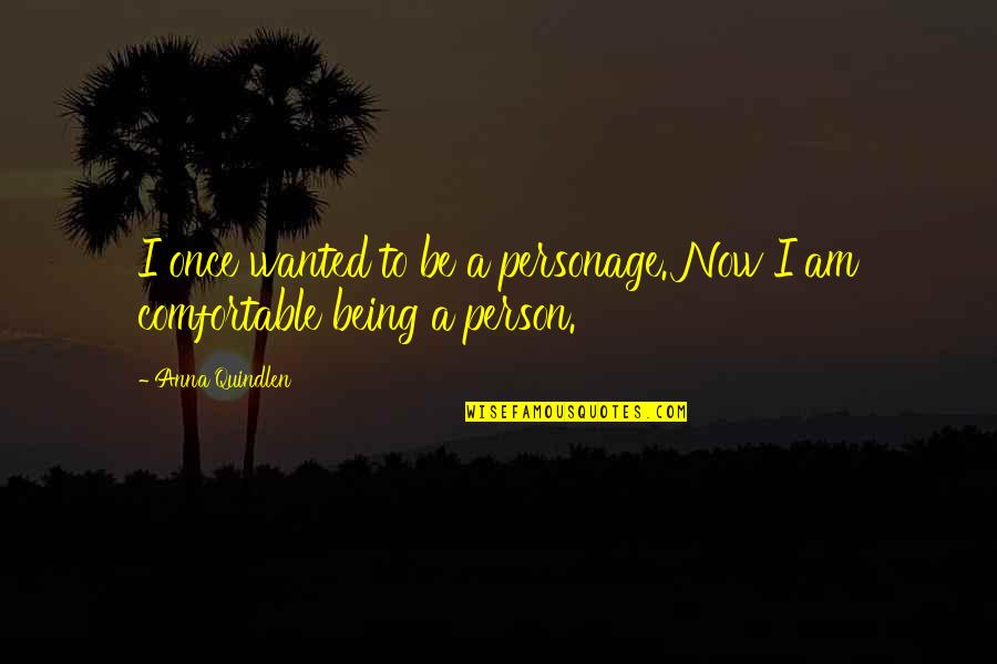 Hurricane Hugo Quotes By Anna Quindlen: I once wanted to be a personage. Now