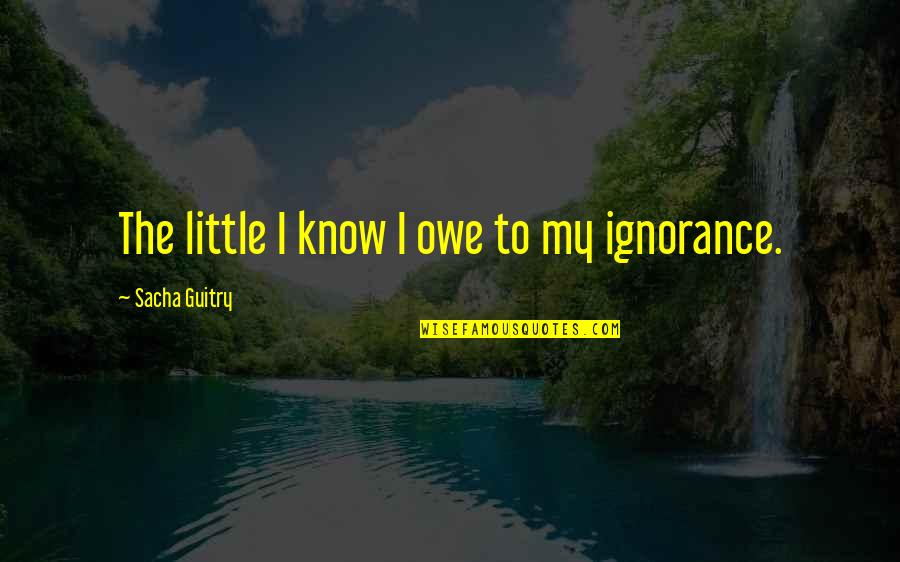 Hursey Lumbar Quotes By Sacha Guitry: The little I know I owe to my Hursey Lumbar Quotes By Sacha Guitry: The little I know I owe to my