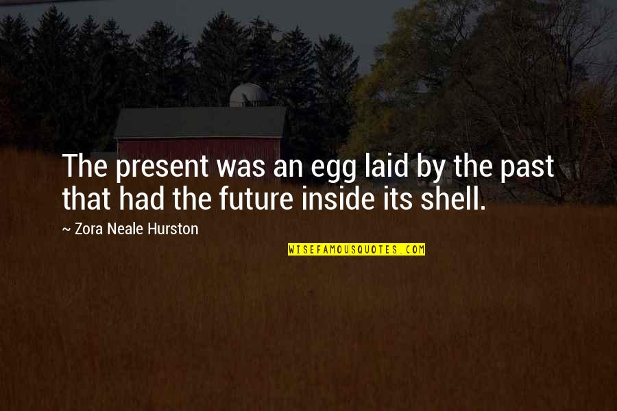 Hurston Quotes By Zora Neale Hurston: The present was an egg laid by the