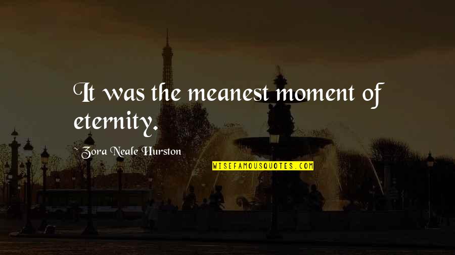 Hurston Quotes By Zora Neale Hurston: It was the meanest moment of eternity.