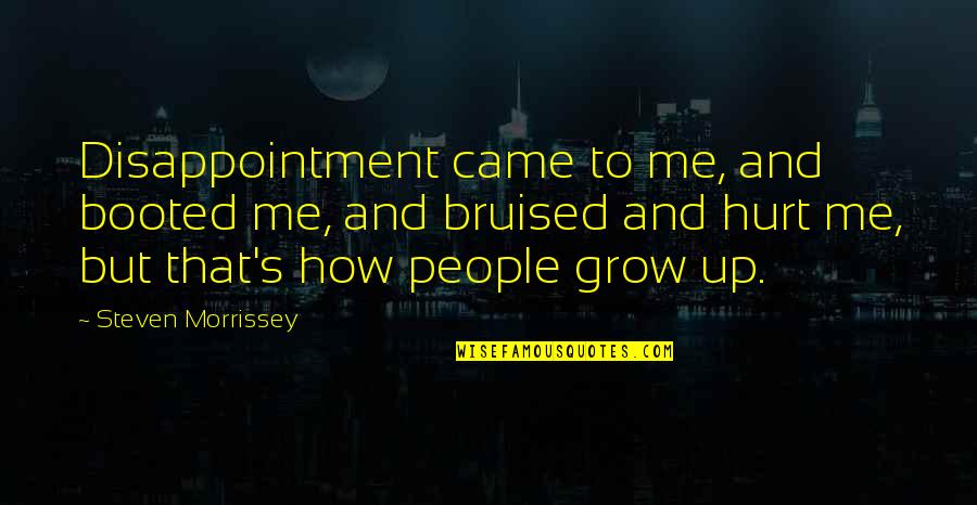 Hurt And Disappointment Quotes By Steven Morrissey: Disappointment came to me, and booted me, and Hurt And Disappointment Quotes By Steven Morrissey: Disappointment came to me, and booted me, and