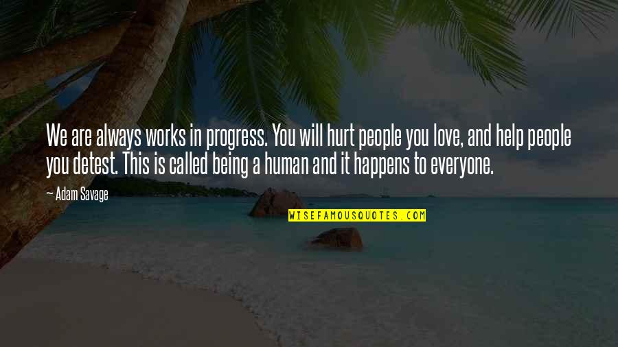 Hurt And Love Quotes By Adam Savage: We are always works in progress. You will