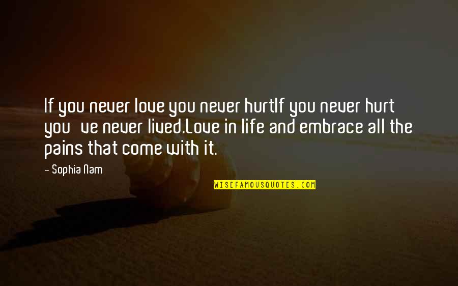 Hurt And Pain Quotes By Sophia Nam: If you never love you never hurtIf you