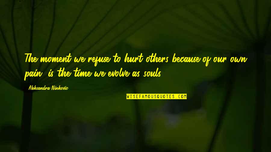 Hurt Because Of Love Quotes By Aleksandra Ninkovic: The moment we refuse to hurt others because