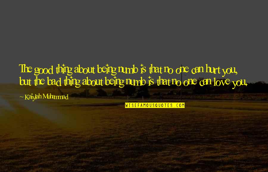 Hurt By The One You Love Quotes By Kaiylah Muhammad: The good thing about being numb is that Hurt By The One You Love Quotes By Kaiylah Muhammad: The good thing about being numb is that