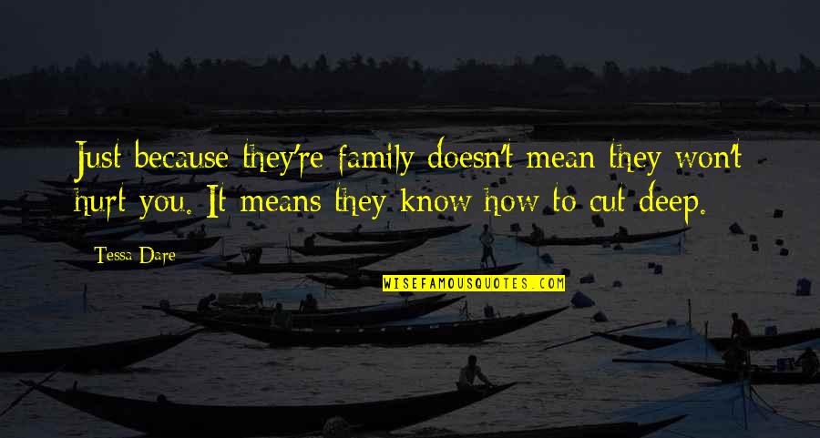 Hurt Family Quotes By Tessa Dare: Just because they're family doesn't mean they won't