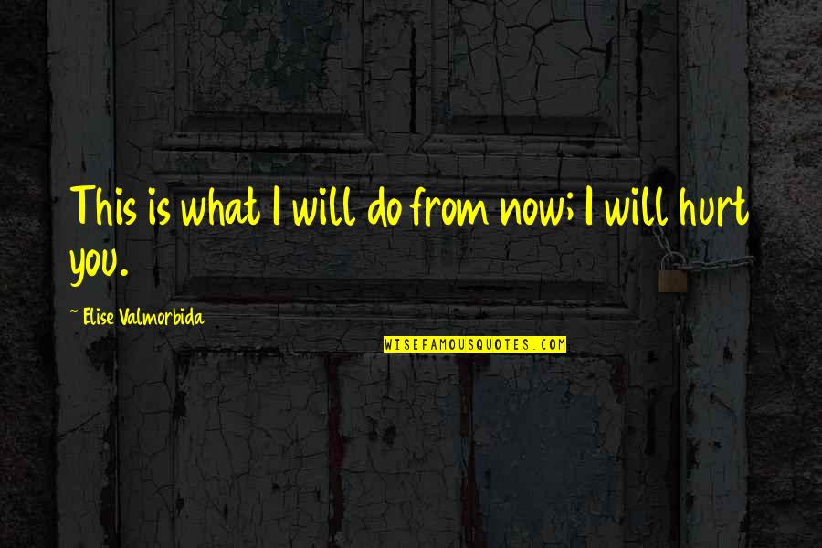 Hurt From Quotes By Elise Valmorbida: This is what I will do from now;