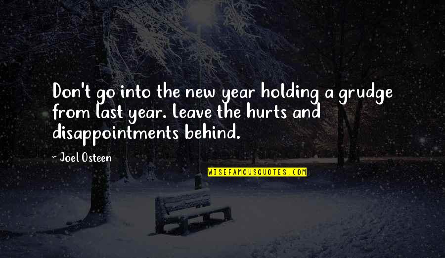 Hurt From Quotes By Joel Osteen: Don't go into the new year holding a