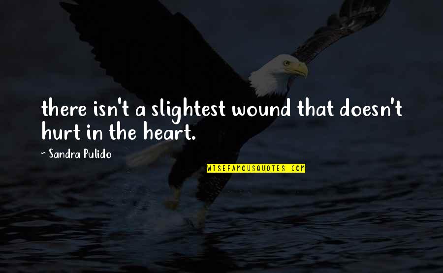 Hurt In The Heart Quotes By Sandra Pulido: there isn't a slightest wound that doesn't hurt