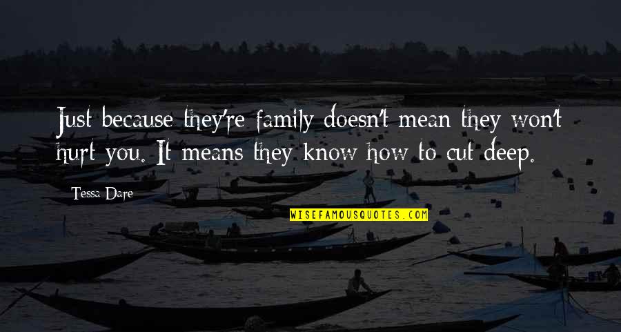 Hurt My Family Quotes By Tessa Dare: Just because they're family doesn't mean they won't