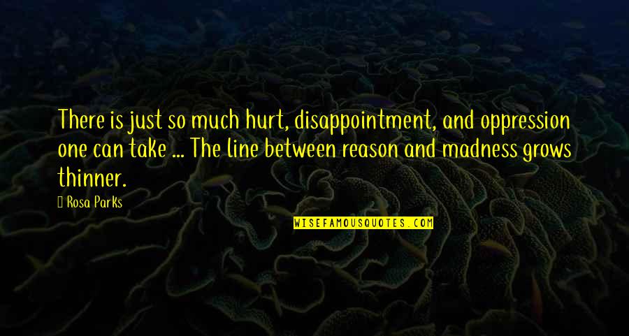 Hurt One Line Quotes By Rosa Parks: There is just so much hurt, disappointment, and