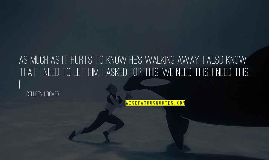 Hurts Quotes By Colleen Hoover: As much as it hurts to know he's