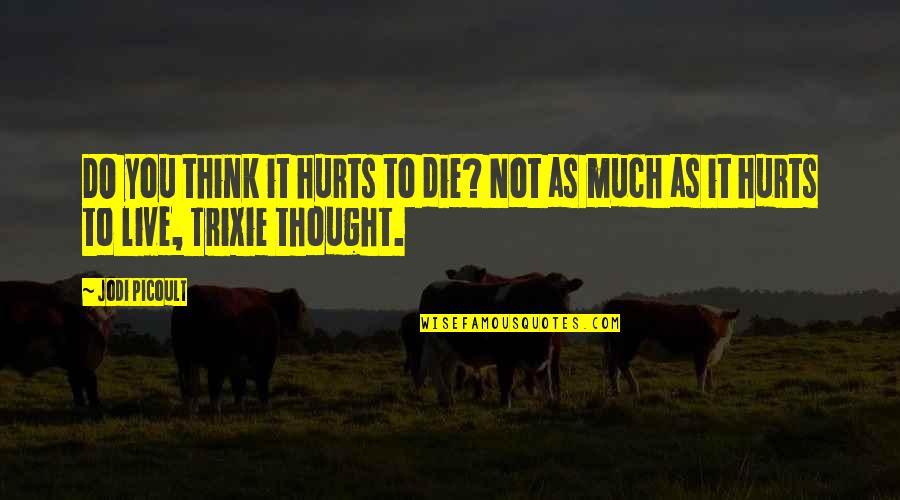 Hurts Quotes By Jodi Picoult: DO you think it hurts to die? Not