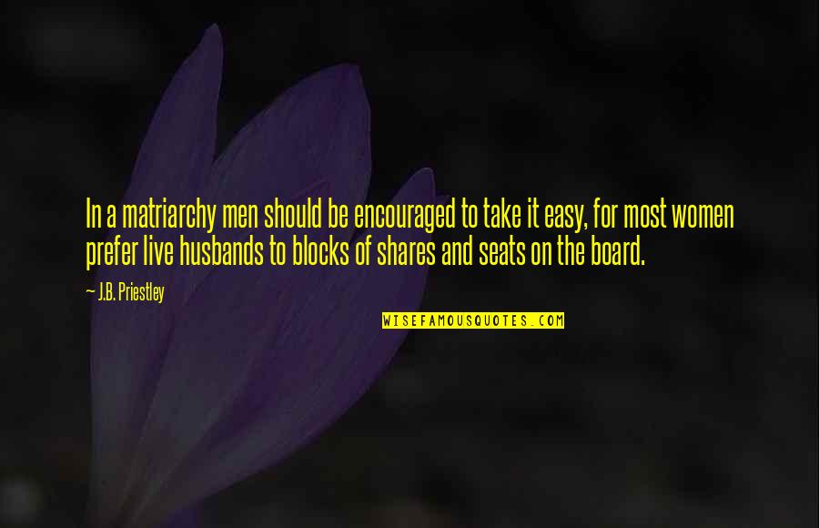 Husband To Be Quotes By J.B. Priestley: In a matriarchy men should be encouraged to