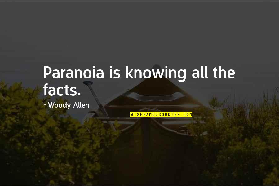 Husband Wife Relationship In Islam Quotes By Woody Allen: Paranoia is knowing all the facts.