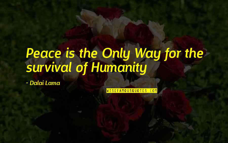 Husbands Birthday Quotes By Dalai Lama: Peace is the Only Way for the survival