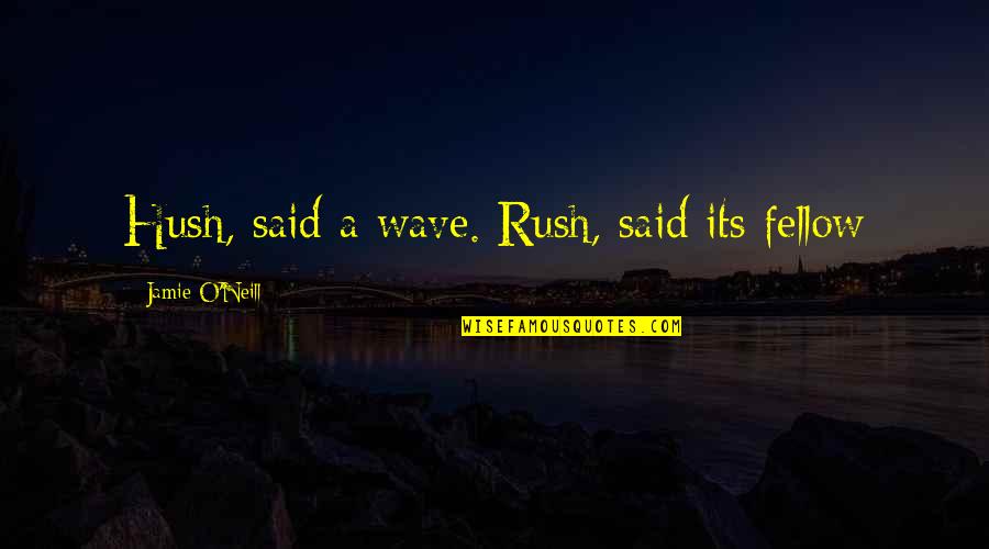 Hush Hush Quotes By Jamie O'Neill: Hush, said a wave. Rush, said its fellow Hush Hush Quotes By Jamie O'Neill: Hush, said a wave. Rush, said its fellow