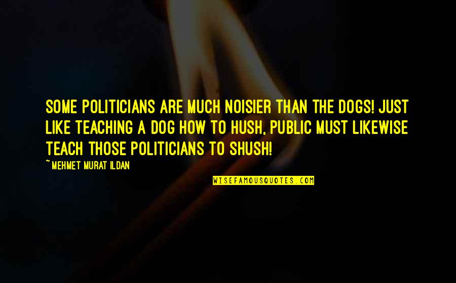 Hush Hush Quotes By Mehmet Murat Ildan: Some politicians are much noisier than the dogs! Hush Hush Quotes By Mehmet Murat Ildan: Some politicians are much noisier than the dogs!