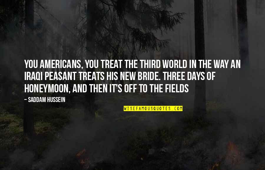 Hussein's Quotes By Saddam Hussein: You Americans, you treat the Third World in