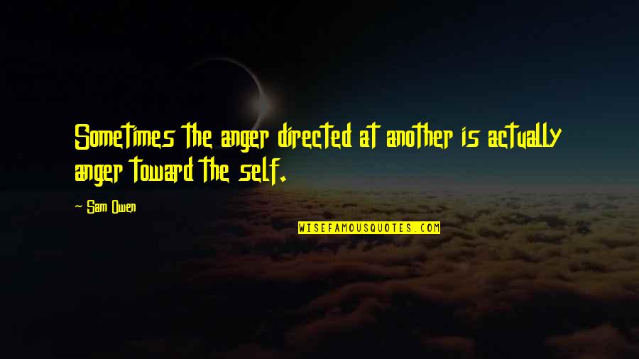 Hustles Quotes By Sam Owen: Sometimes the anger directed at another is actually