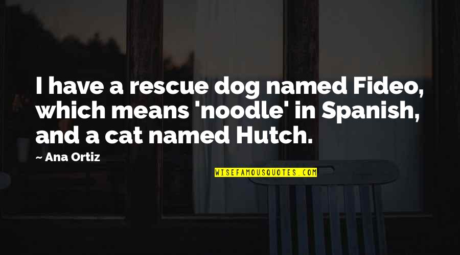 Hutch Quotes By Ana Ortiz: I have a rescue dog named Fideo, which