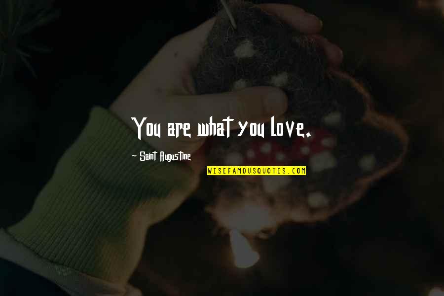 Hutten Quotes By Saint Augustine: You are what you love.