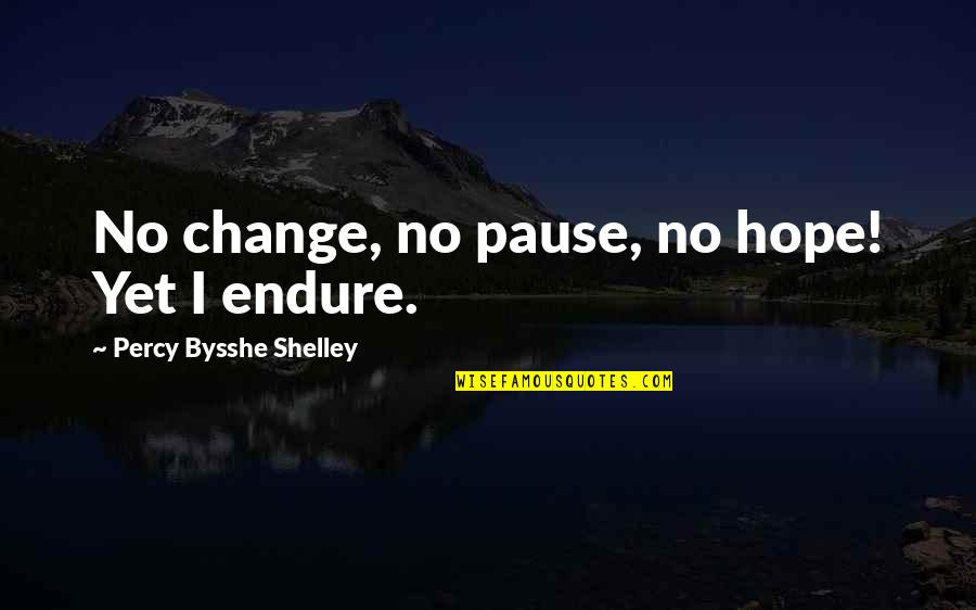 Huws And Gray Quotes By Percy Bysshe Shelley: No change, no pause, no hope! Yet I