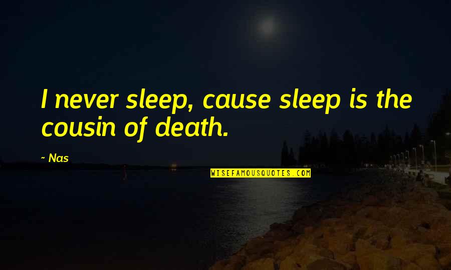 Huysentruyt Piet Quotes By Nas: I never sleep, cause sleep is the cousin