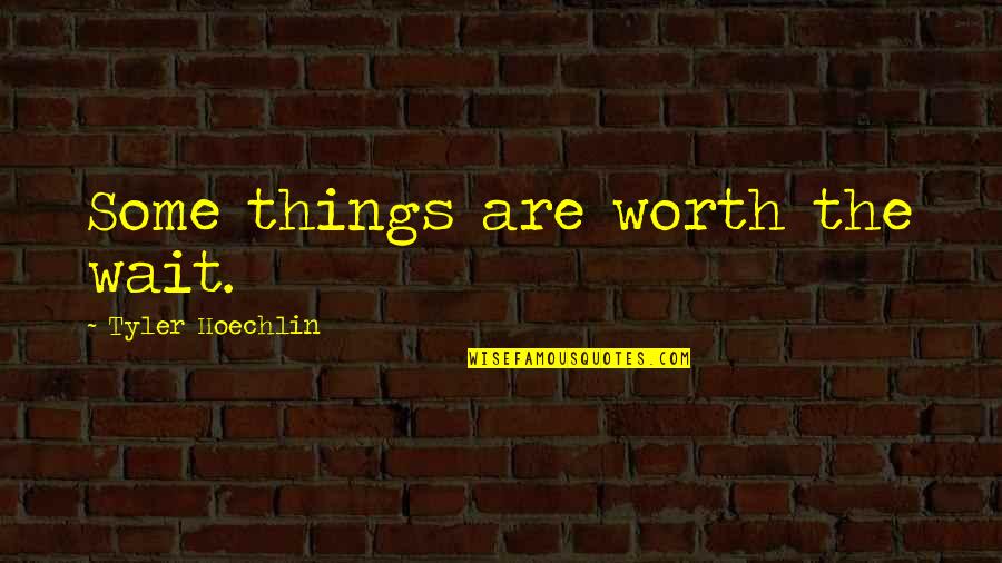 Hvaliti Quotes By Tyler Hoechlin: Some things are worth the wait.