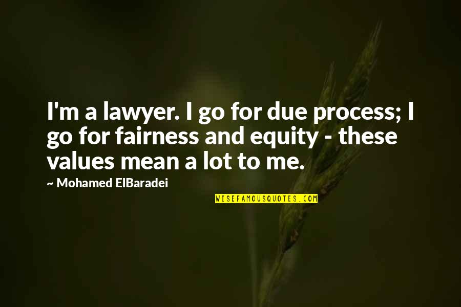Hw Tilman Quotes By Mohamed ElBaradei: I'm a lawyer. I go for due process;