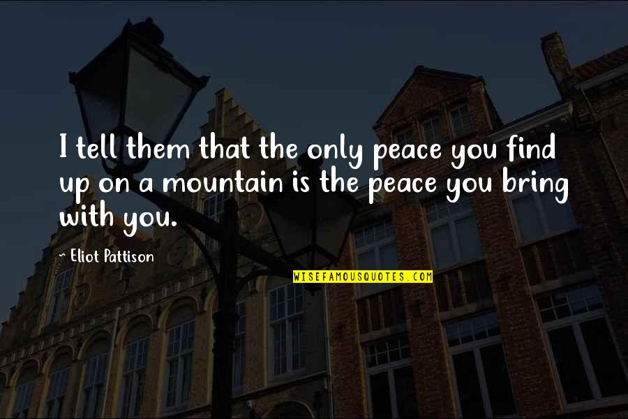 Hwowear Quotes By Eliot Pattison: I tell them that the only peace you