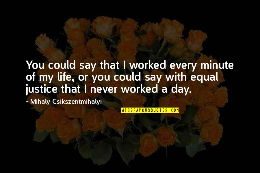 Hyblaean Quotes By Mihaly Csikszentmihalyi: You could say that I worked every minute