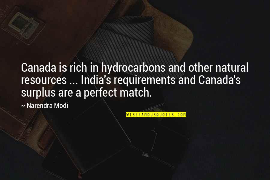 Hydrocarbons Quotes By Narendra Modi: Canada is rich in hydrocarbons and other natural