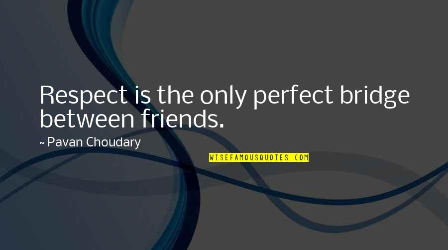 Hydrologic Event Quotes By Pavan Choudary: Respect is the only perfect bridge between friends.