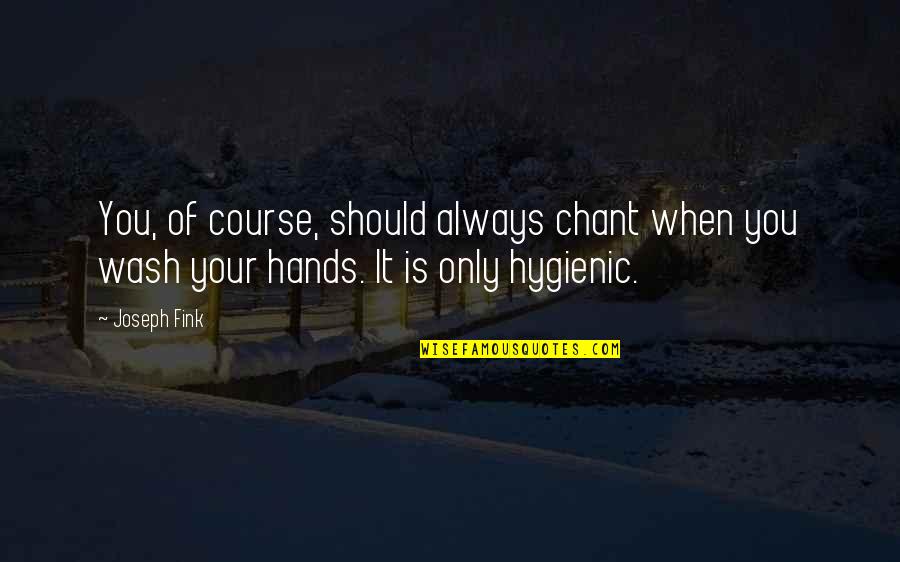 Hygienic Quotes By Joseph Fink: You, of course, should always chant when you