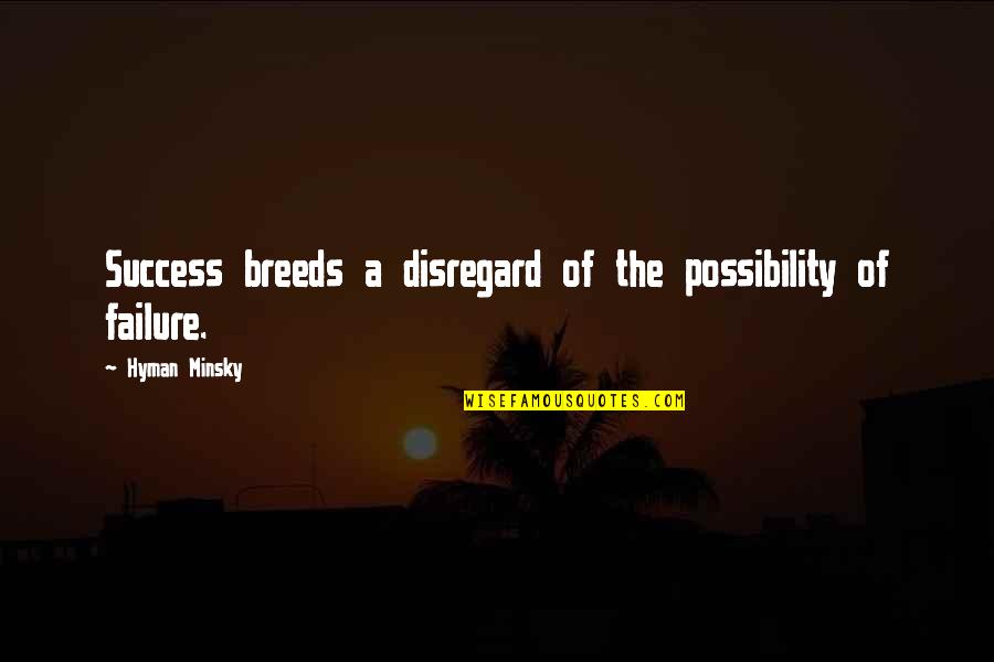 Hyman Minsky Quotes By Hyman Minsky: Success breeds a disregard of the possibility of