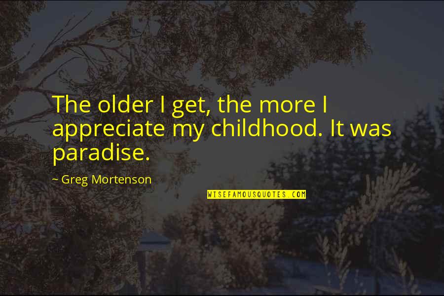 Hyperstimulation Symptoms Quotes By Greg Mortenson: The older I get, the more I appreciate