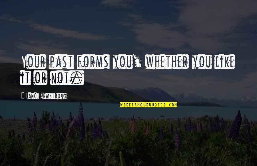 Hypertrophic Osteodystrophy Quotes By Lance Armstrong: Your past forms you, whether you like it Hypertrophic Osteodystrophy Quotes By Lance Armstrong: Your past forms you, whether you like it