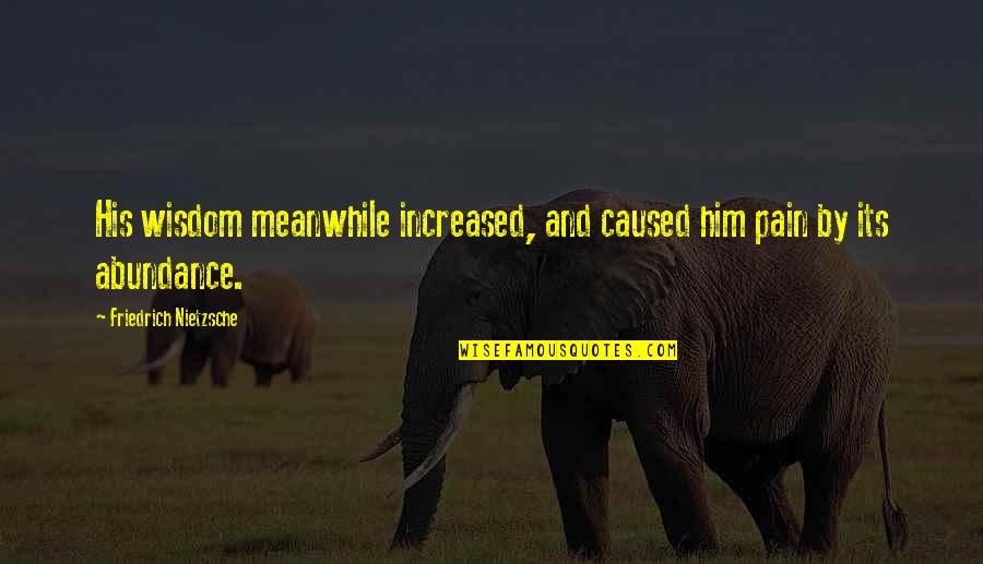 Hypervigilance Anxiety Quotes By Friedrich Nietzsche: His wisdom meanwhile increased, and caused him pain Hypervigilance Anxiety Quotes By Friedrich Nietzsche: His wisdom meanwhile increased, and caused him pain
