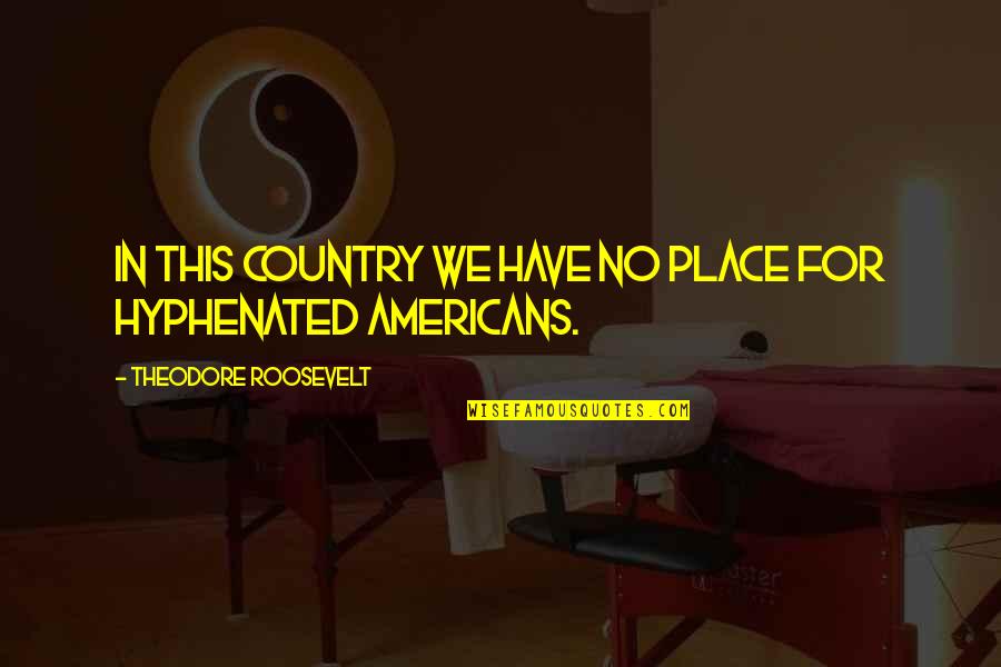 Hyphenated Americans Quotes By Theodore Roosevelt: In this country we have no place for