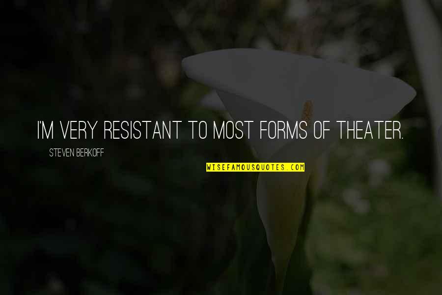 Hyphens In Compound Quotes By Steven Berkoff: I'm very resistant to most forms of theater.