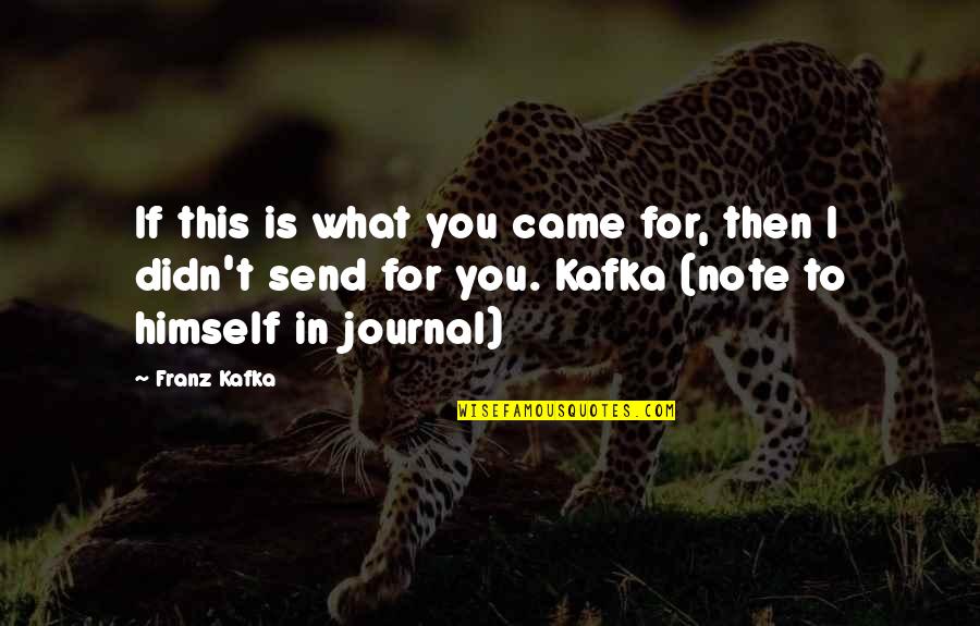 Hypnobirth Quotes By Franz Kafka: If this is what you came for, then