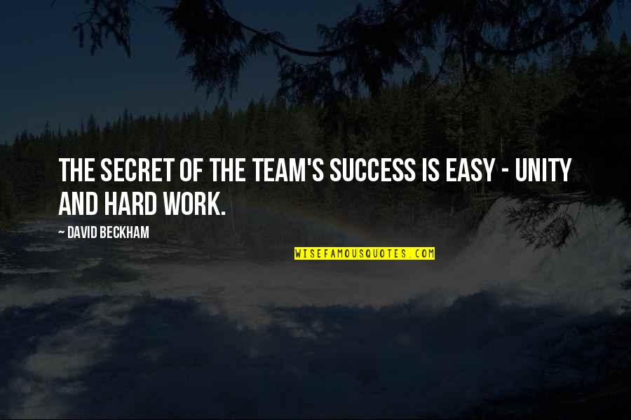 Hypnotics Quotes By David Beckham: The secret of the team's success is easy