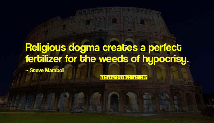 Hypocrite Religious Quotes By Steve Maraboli: Religious dogma creates a perfect fertilizer for the