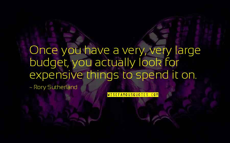 Hypomania Quotes By Rory Sutherland: Once you have a very, very large budget,