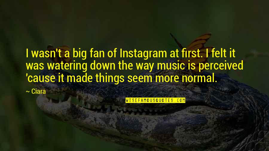 Hypothyroidism Medication Quotes By Ciara: I wasn't a big fan of Instagram at